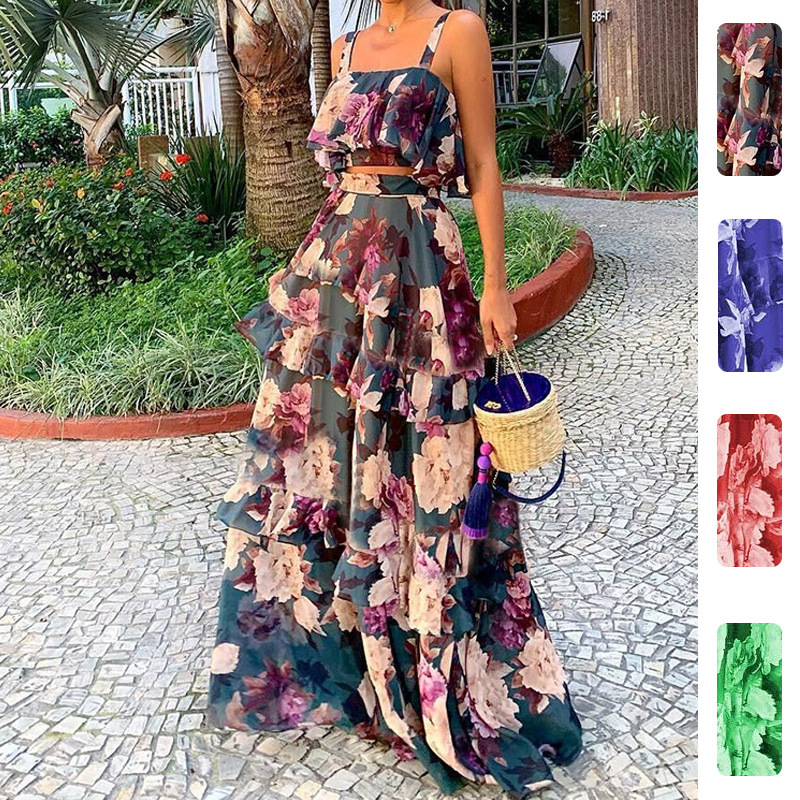Summer Clothing Model - Women's Two Piece Outfits Floral Print