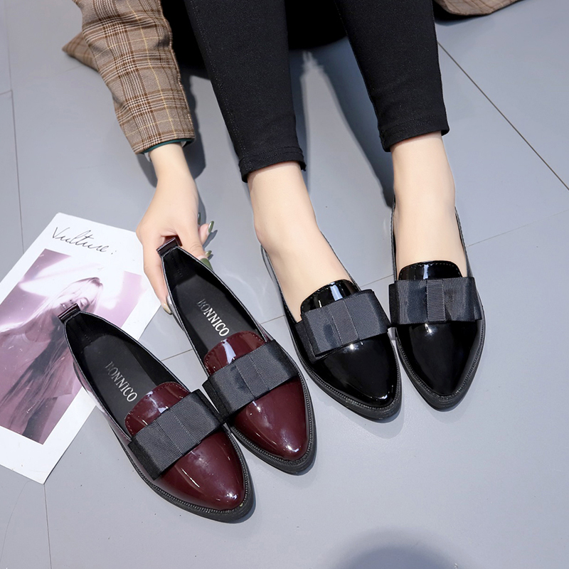 Summer Holiday Clothing Women - Black/ Wine Red Patent Leather Pointed