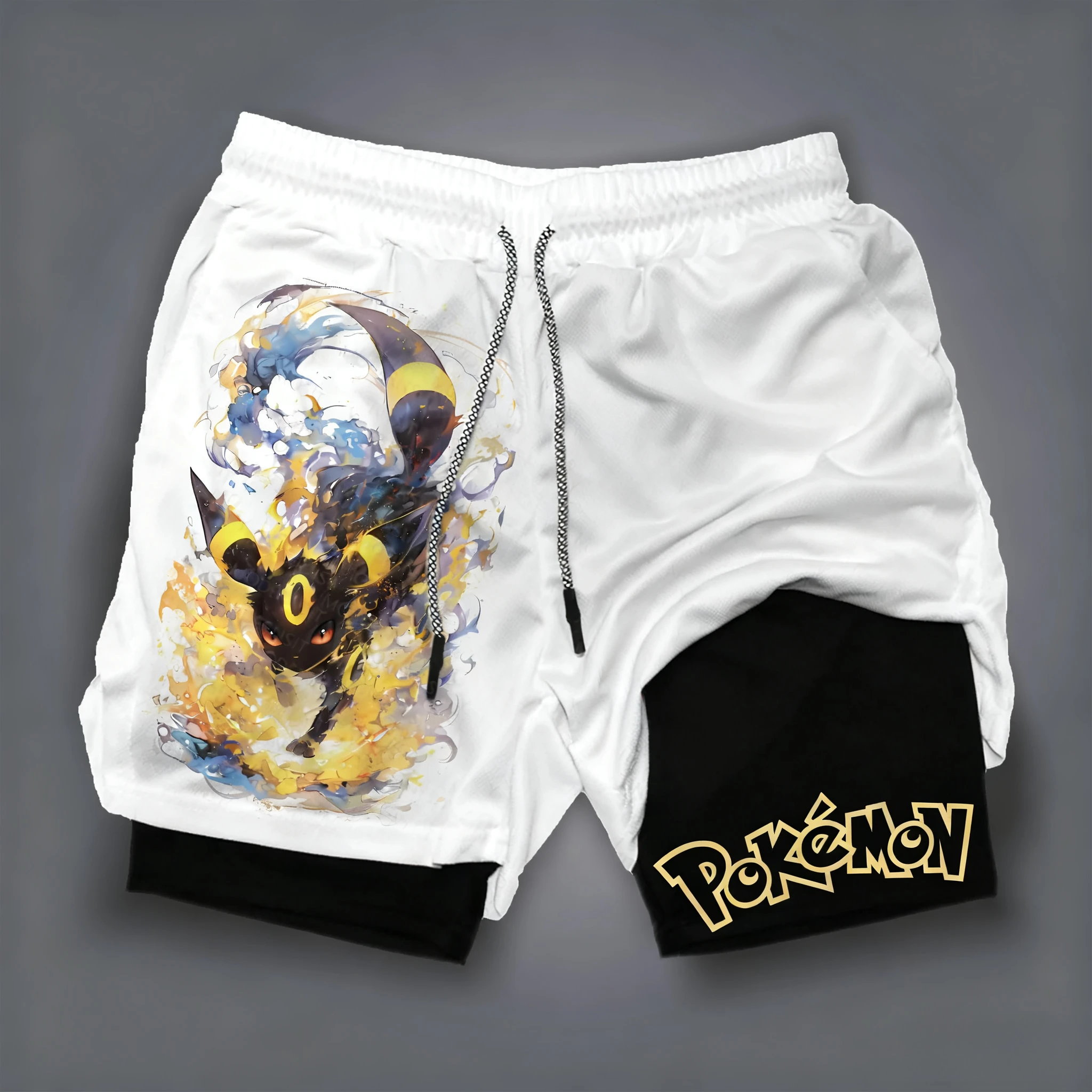 Summer Clothing Layering - Pokémon Anime White Double Layer Shorts