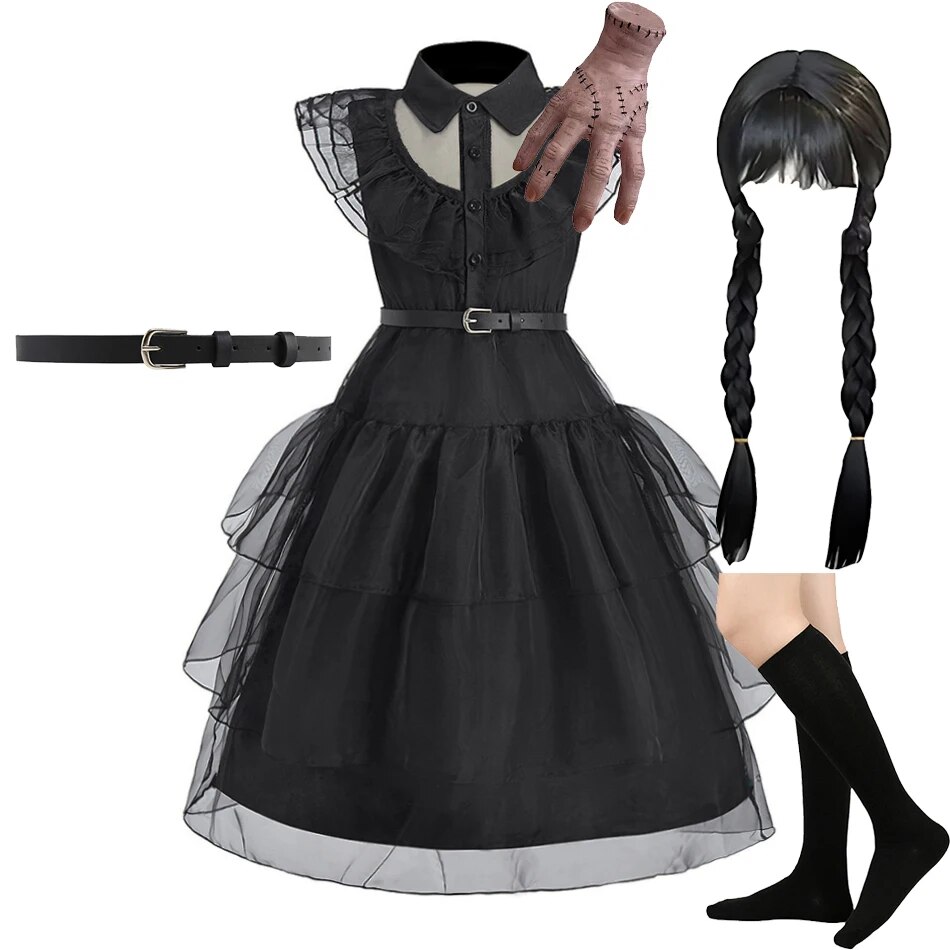 Summer Clothing Layering - Girl Costume Kids Cosplay Black Witch