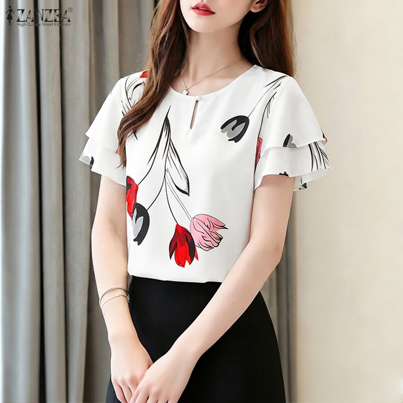 Summer Clothing Layering - ZANZEA Woman Summer Floral Print Pullover