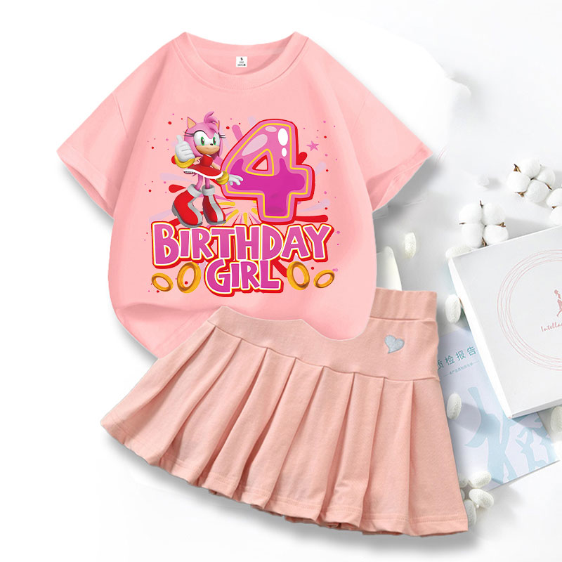 Summer Loving Kids Clothing - 2pcs Sonics Love Dress T-shirt Suit