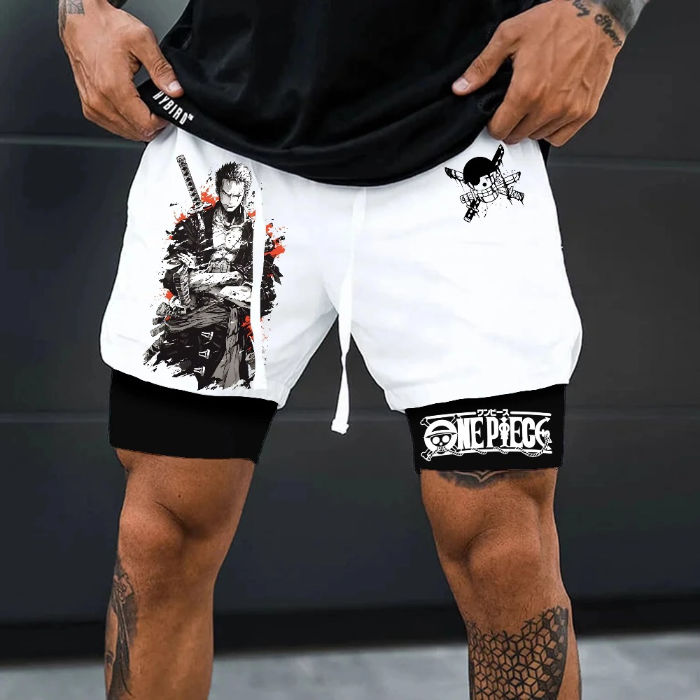 Summer Clothing Layering - Bandai One Piece Luffy Printed Double-layer