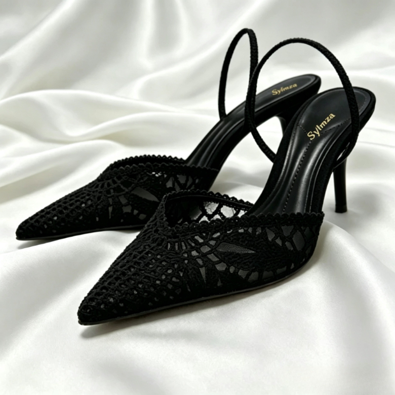 Summer Holiday Clothing Women - Novely Hollow Woven Design Heels for