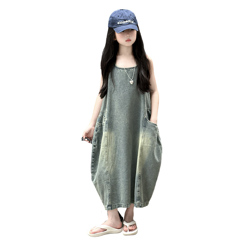 Summer Clothing Girl - Vintage Blue Children Girls High Quality