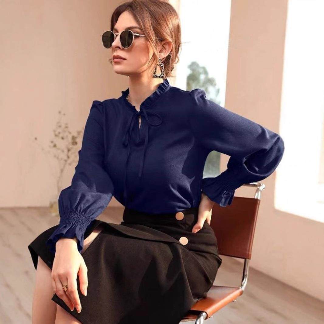 Summer Clothing Online Shopping - Cross-Border Women's Satin Long Sleeve Shirt