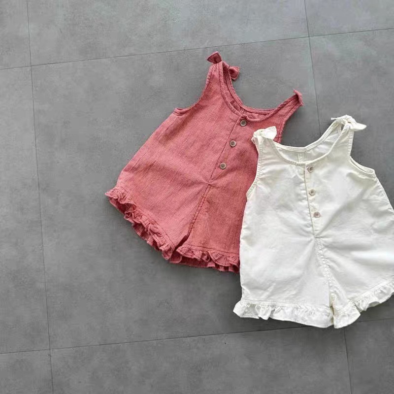 Summer Clothing Baby Girl - HY2831 Girls Summer Romper with Bib