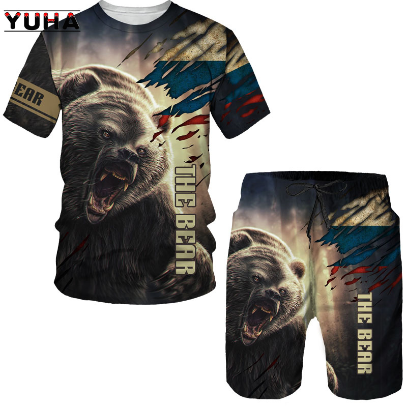 Summer  Bear 3D Printed Men's  - đánh giá và giá Summer Knit Clothing