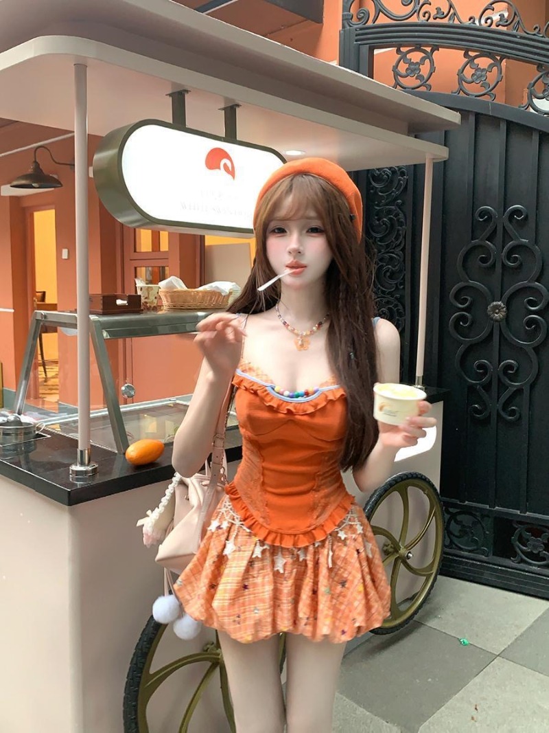 Summer New Orange Dopamine Swe - đánh giá và giá Summer Clothing Model
