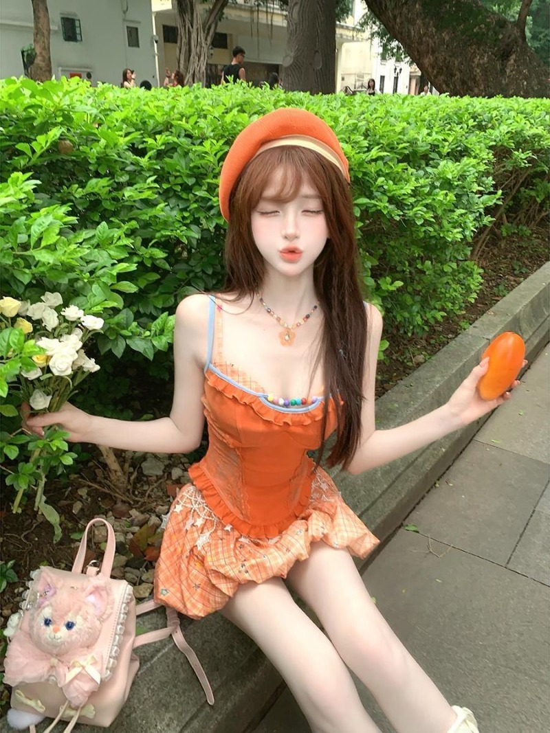 Summer New Orange Dopamine Swe - đánh giá và giá Summer Clothing Model