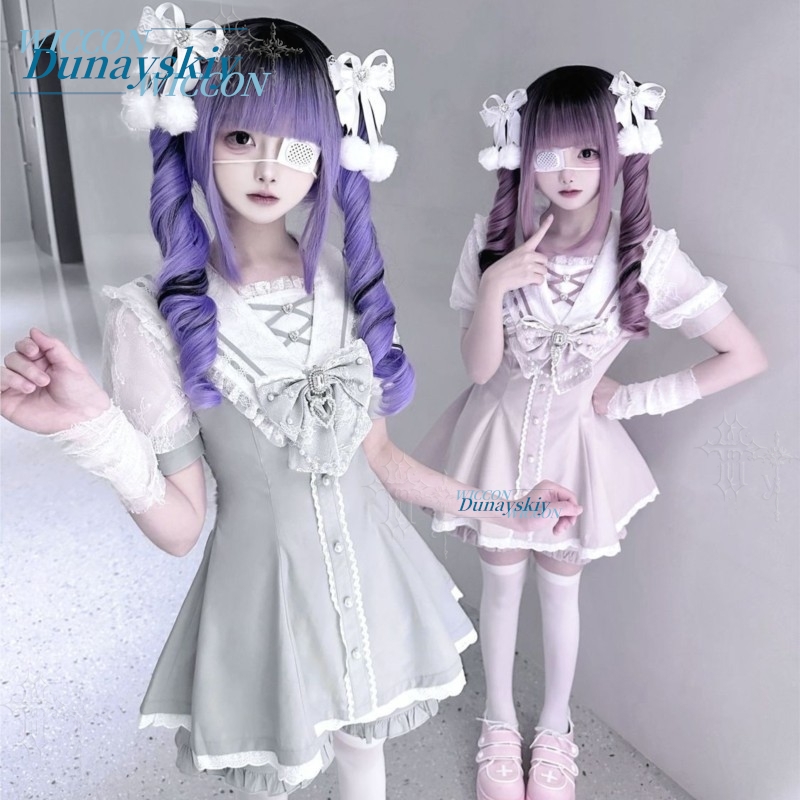 Sailor Collar Dress Set Lace B - đánh giá và giá Summer Japanese Clothing