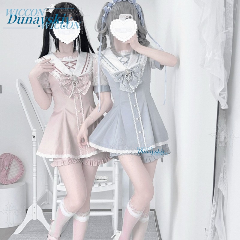 Sailor Collar Dress Set Lace B - đánh giá và giá Summer Japanese Clothing