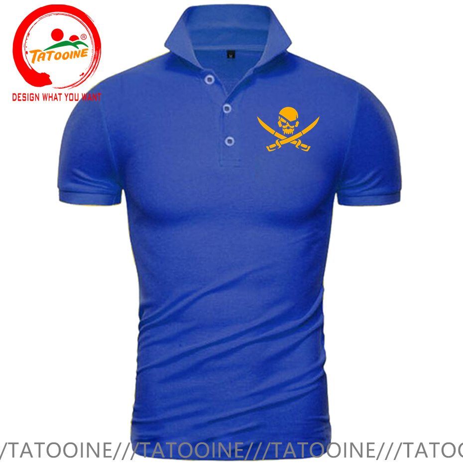 Pirate Skull Logo Print Polo S - đánh giá và giá Summer Clothing Logo