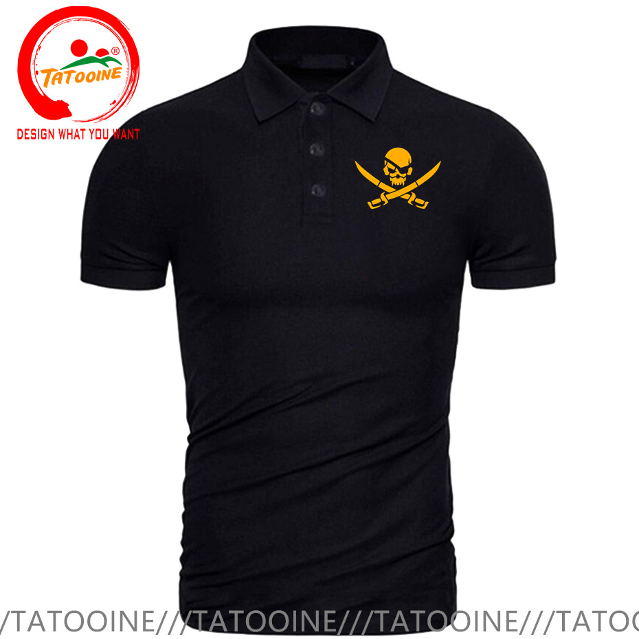 Pirate Skull Logo Print Polo S - đánh giá và giá Summer Clothing Logo