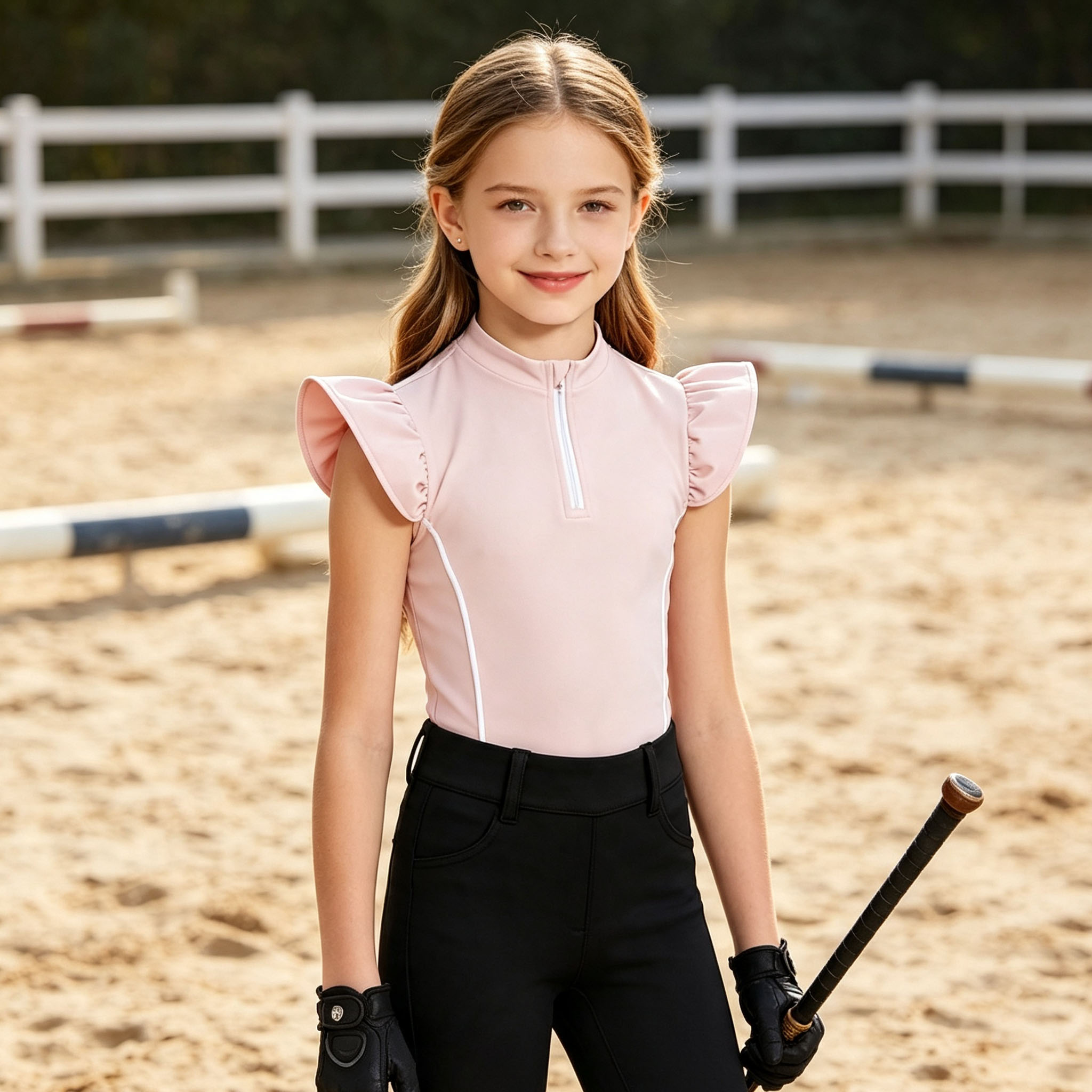 Kids Girls Horse Riding Shirt  - đánh giá và giá Summer Equestrian Clothing