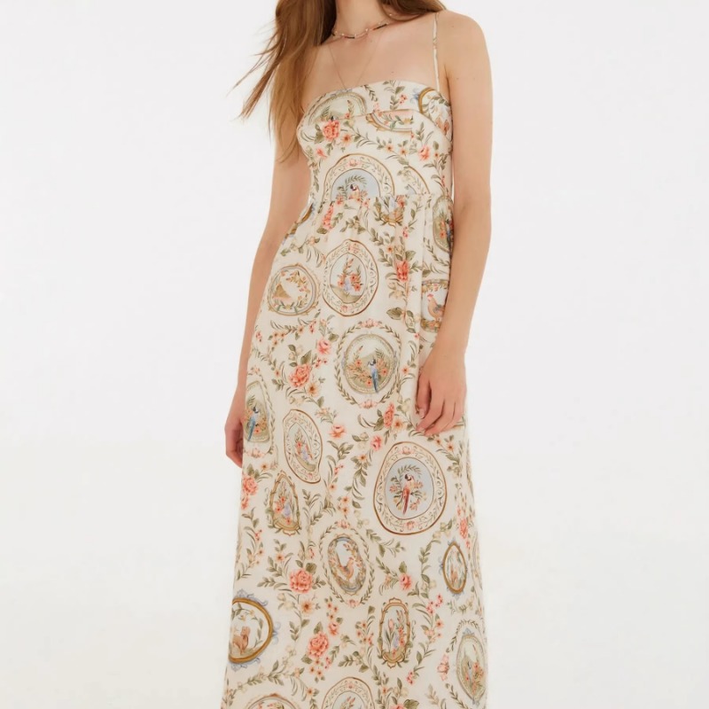 Women's Vintage Floral Print S - đánh giá và giá Sundress Midi Floral