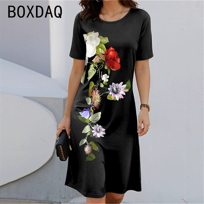 Bohemian Style Short Sleeve Ro - đánh giá và giá Sundress Midi Floral
