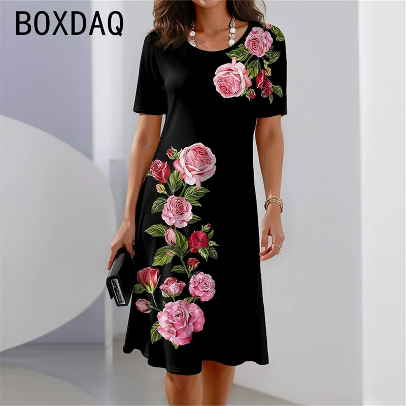 Bohemian Style Short Sleeve Ro - đánh giá và giá Sundress Midi Floral