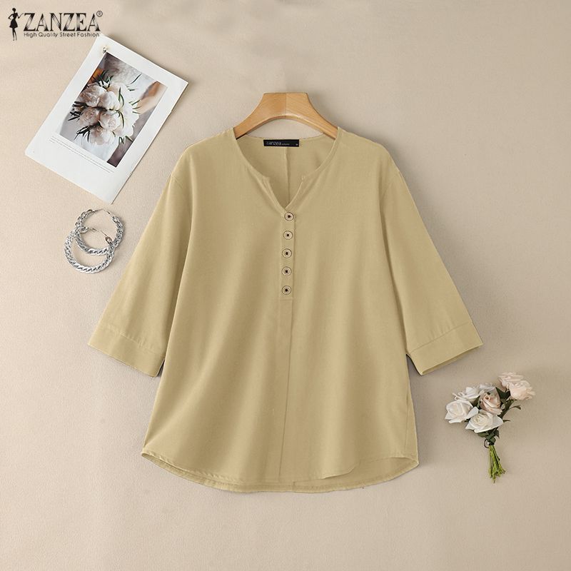Woman Casual Cotton Linen Blou - đánh giá và giá Summer De Clothing