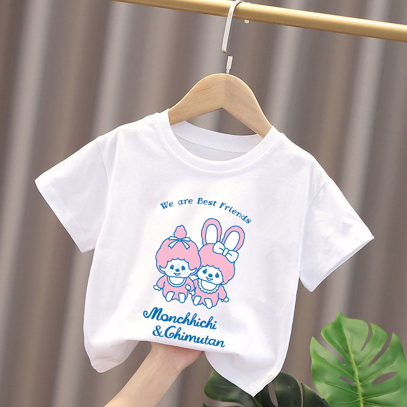 Monchhichi Kids T-shirts Anime - đánh giá và giá Summer Clothing Cartoon