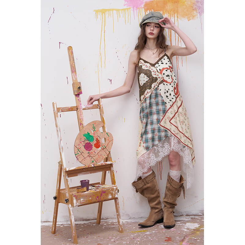 ELFSACK Floral Print Patchwork - đánh giá và giá Sundress Midi Floral
