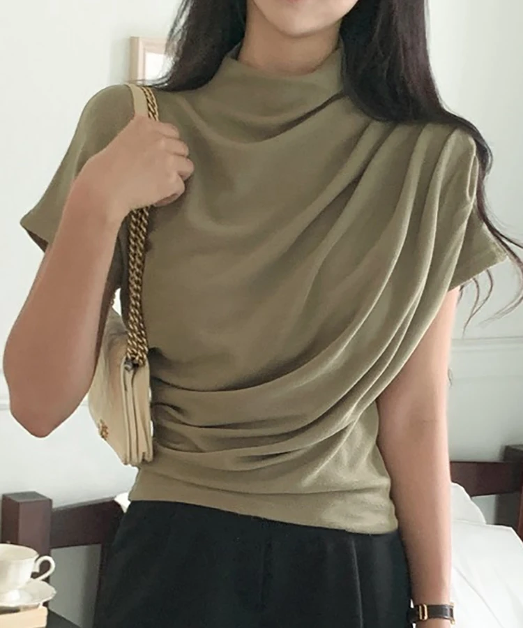 Half Turtleneck T Shirt Women  - đánh giá và giá Summer Clothing Drop
