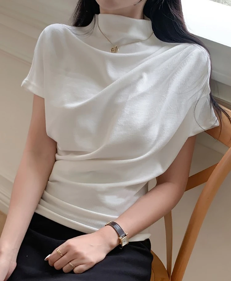 Half Turtleneck T Shirt Women  - đánh giá và giá Summer Clothing Drop