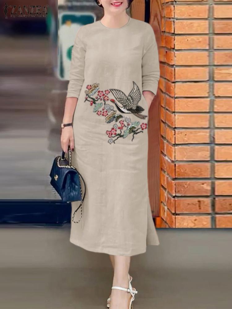 ZANZEA Women Vintage Embroider - đánh giá và giá Sundress Midi Floral