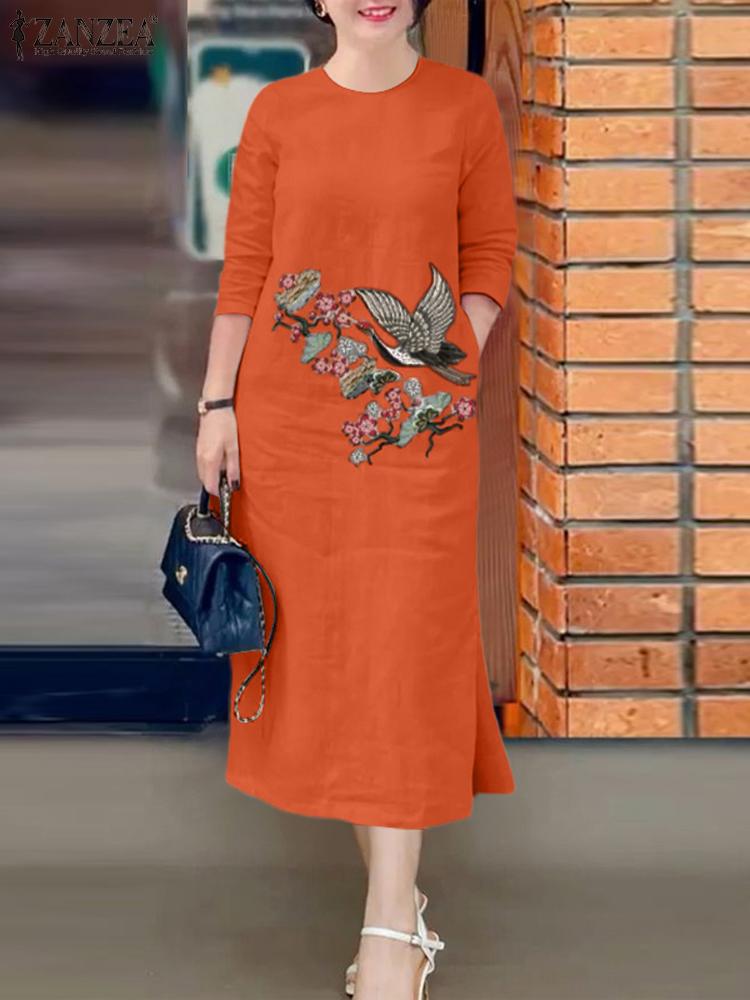 ZANZEA Women Vintage Embroider - đánh giá và giá Sundress Midi Floral