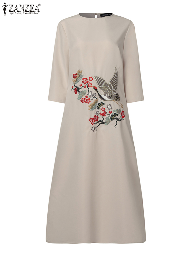 ZANZEA Women Vintage Embroider - đánh giá và giá Sundress Midi Floral
