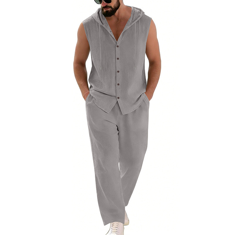 Men's Casual Linen Suit Hooded - đánh giá và giá Summer Clothing Us
