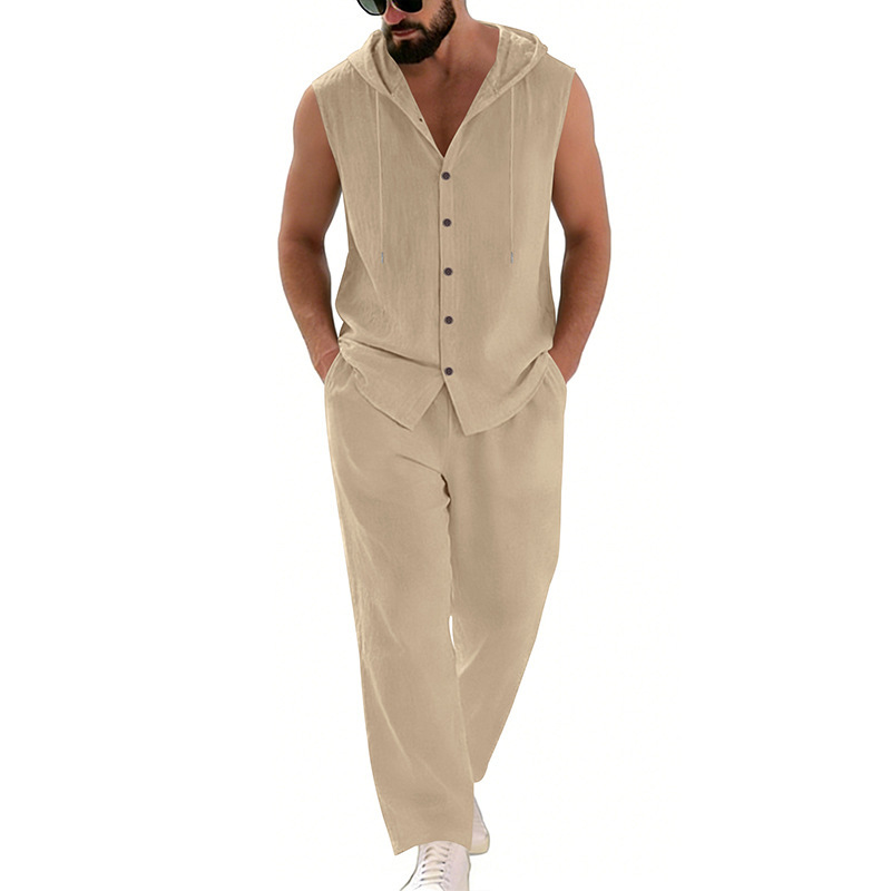 Men's Casual Linen Suit Hooded - đánh giá và giá Summer Clothing Us