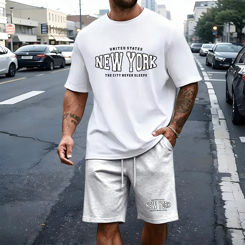 Summer Men's T-Shirt Set Casua - đánh giá và giá Summer Knit Clothing