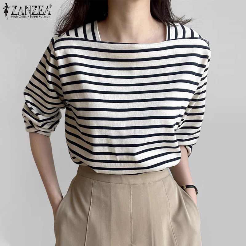 ZANZEA Woman Casual Striped Bl - đánh giá và giá Summer De Clothing