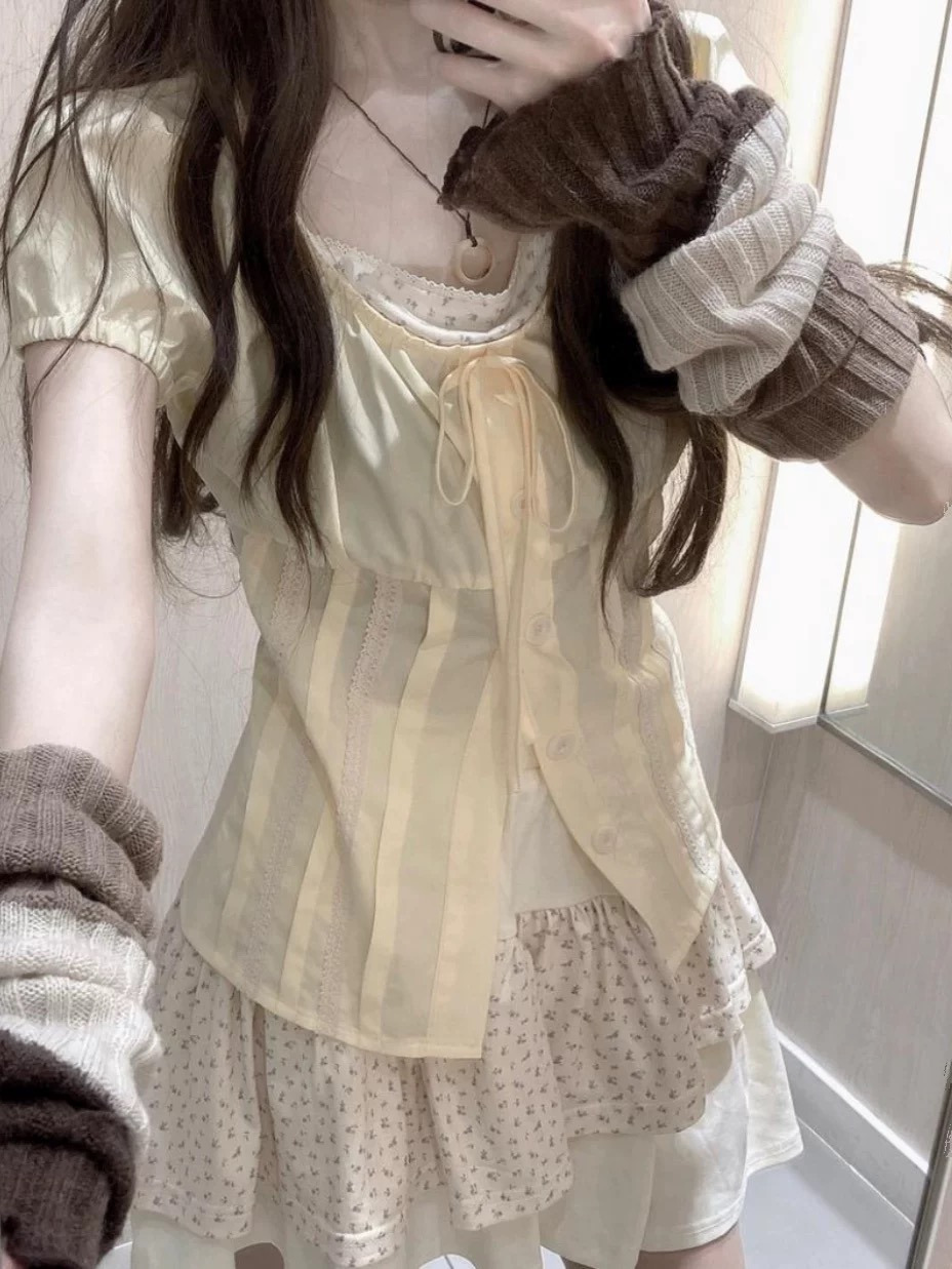 Sweet Floral Two-Piece Set for - đánh giá và giá Summer Clothing Girl