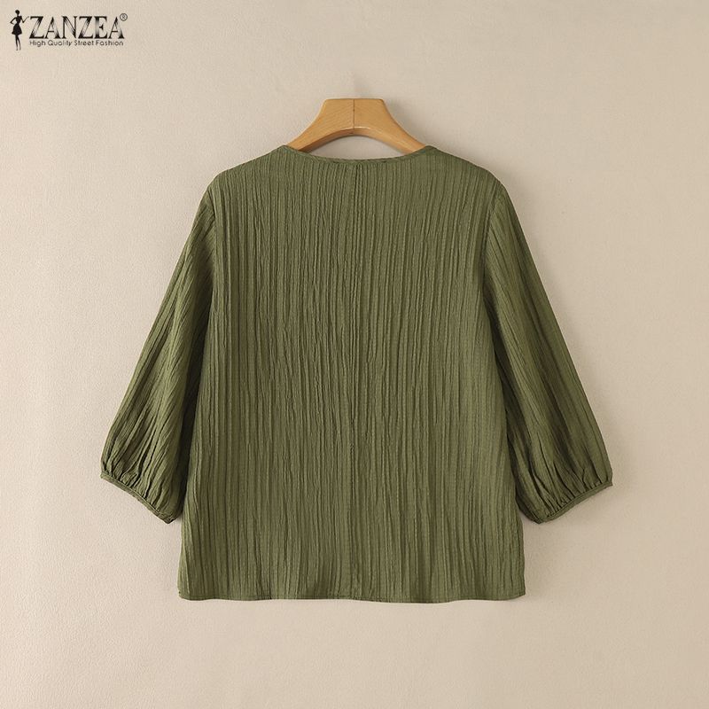 ZANZEA Woman Crinkled Texture  - đánh giá và giá Summer De Clothing