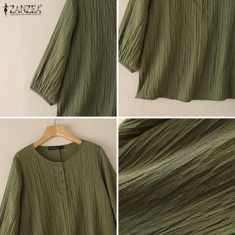 ZANZEA Woman Crinkled Texture  - đánh giá và giá Summer De Clothing