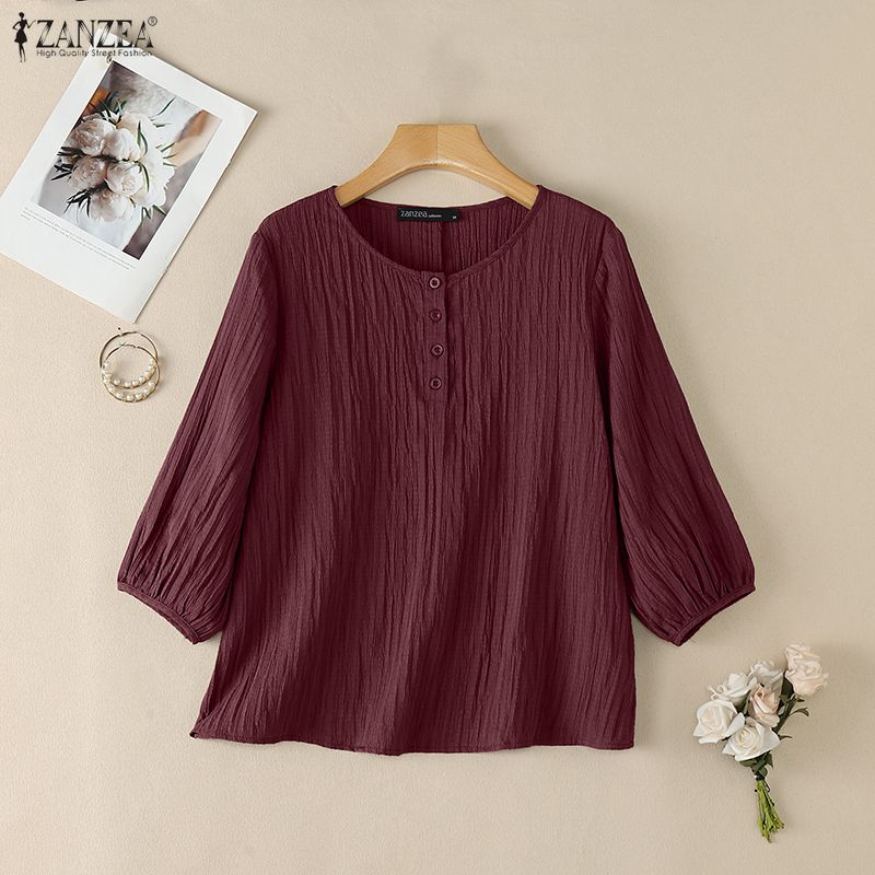 ZANZEA Woman Crinkled Texture  - đánh giá và giá Summer De Clothing