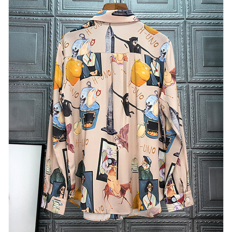 Graffiti Print Women Shirts Su - đánh giá và giá Summer De Clothing