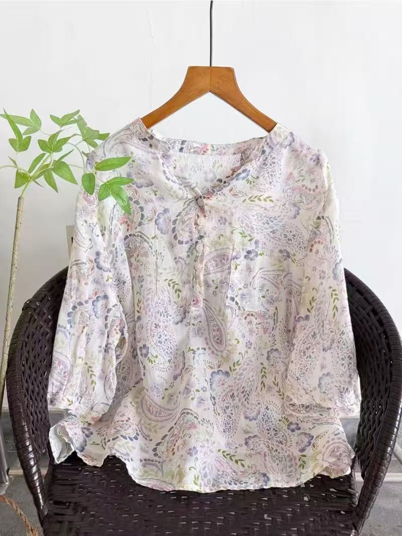 100% Ramie shirts for women su - đánh giá và giá Summer Clothing For Japan